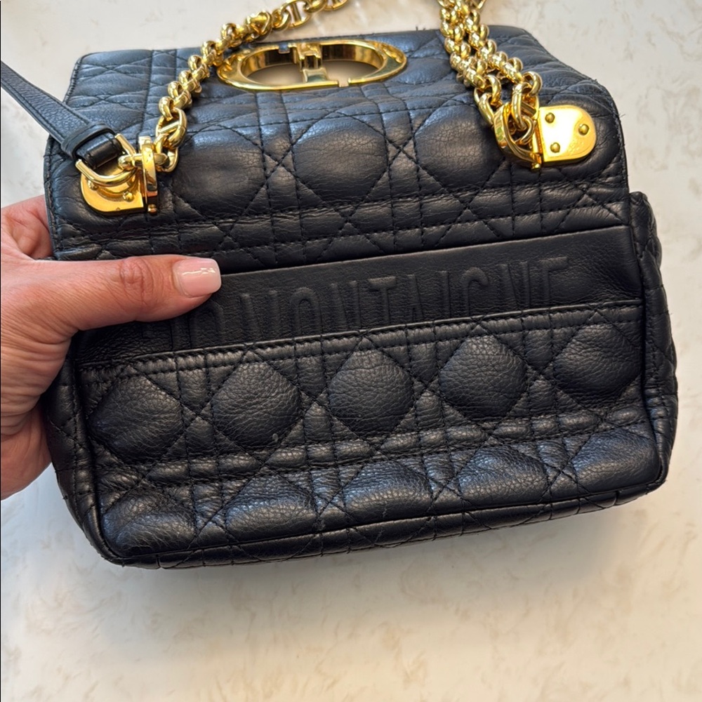 Dior Black and Gold Mini Bag with Quilted Design - Picture 6 of 7